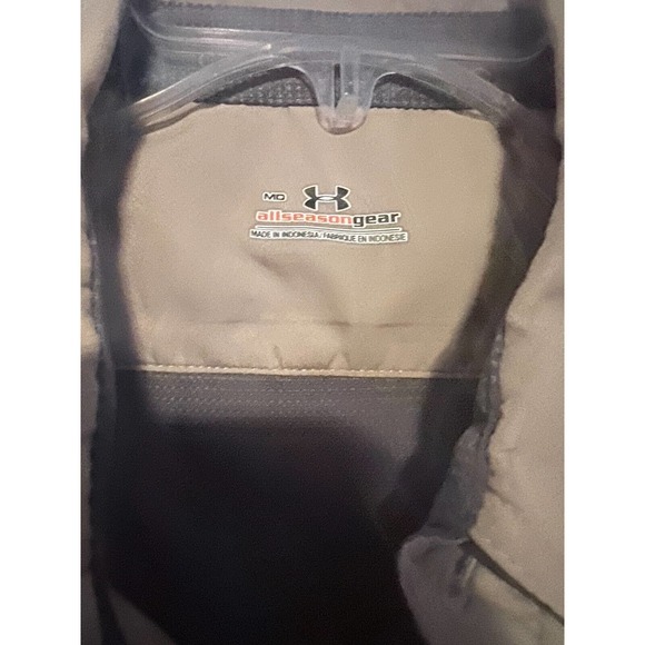 Under Armour All Season Gear Beige Long Sleeve Button Up Mens Size MED - Picture 2 of 6